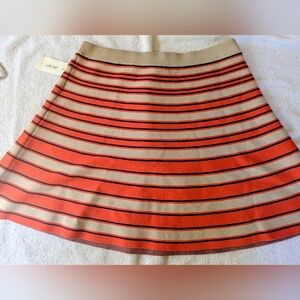 Macy's,On 34th, Striped Orange and Tan A-Line Knit Skirt